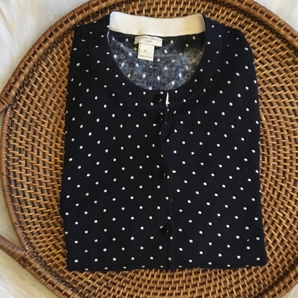 J. CREW Navy/White Polka Dot Sweater - Picture 2 of 4